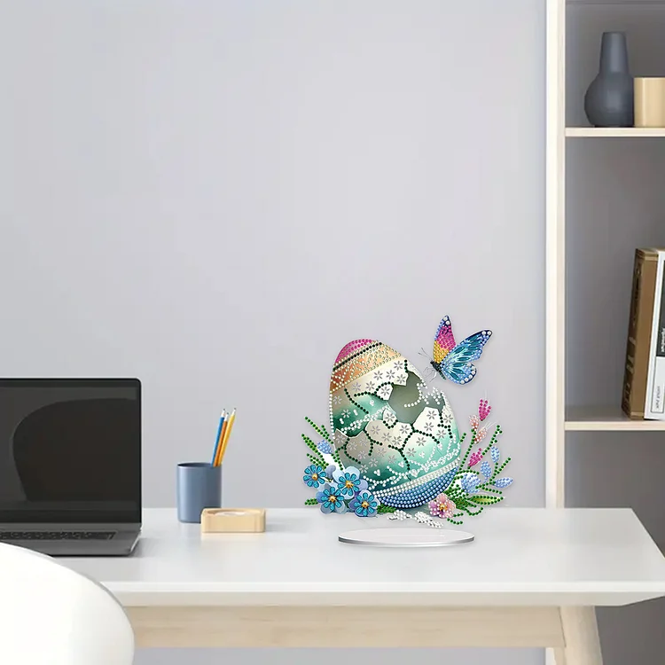 Wooden Diamond Art Table Decor Tiger Crystal Painting Desktop Kit