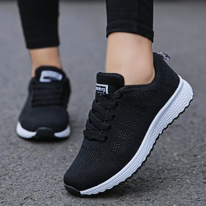 Qengg 2022 Women Sneakers Lace Up Chunky Sneakers Plus Size Women's Sneakers Outdoor Trainers Zapatillas Mujer Female Footwear