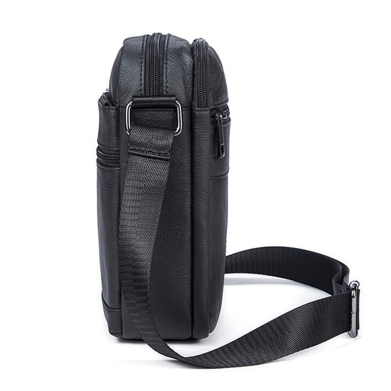 Mens Fashion Messenger Bags Classic Leather Business Crossbody Packs