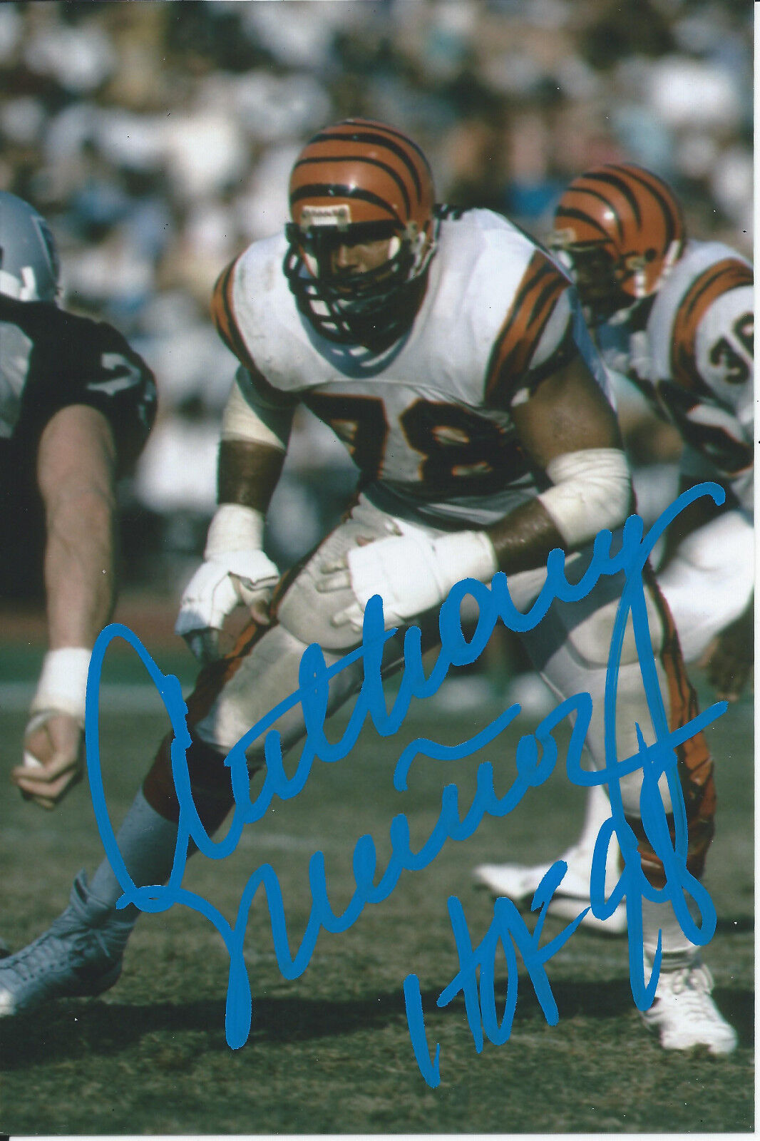 Anthony Munoz Signed 4x6 Photo Poster painting Cincinnati Bengals NFL Hall of Fame USC Trojans