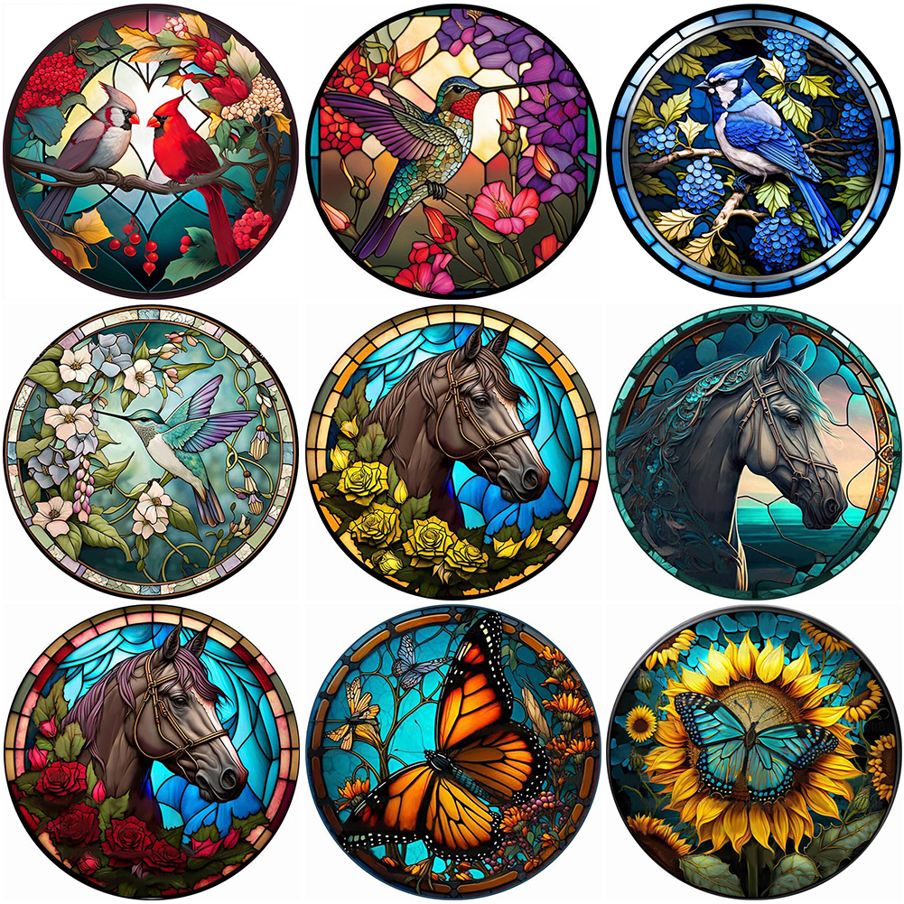 Stained Glass Animal-Full Round Diamond Painting-30*30CM