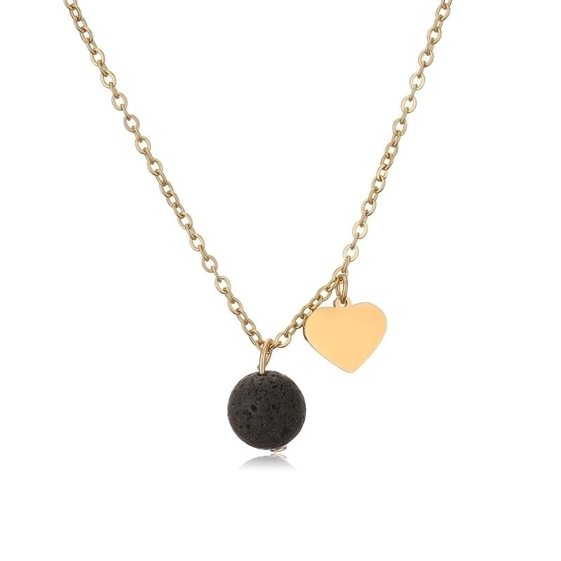 Casual Minimalist Heart Shape 304 Stainless Steel Gold Plated Plating Inlay Pendant Necklace