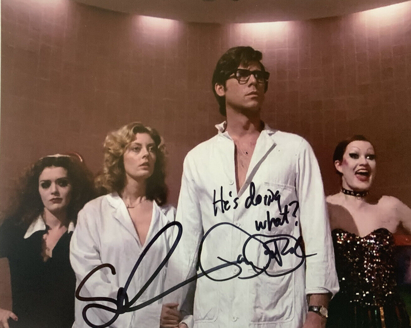 SUSAN SARANDON & BARRY BOSTWICK SIGNED 8x10 Photo Poster painting ROCKY HORROR PICTURE SHOW COA