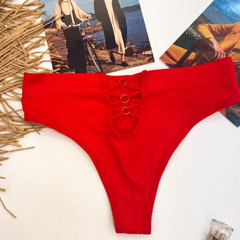 TERMEZY Women Sexy Cotton Panties Mid-waist Underwear Thong Female G String Breathable Lingerie Temptation Hollow Out Intimates
