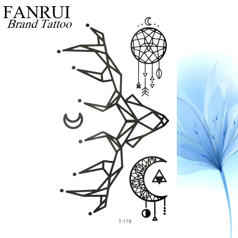 Chinese Black Dragon Temporary Tattoo Stickers Men Body Arm Art Painting Fake Tattoo Cloud Forest Tatto Tribal Boys Hands Chest