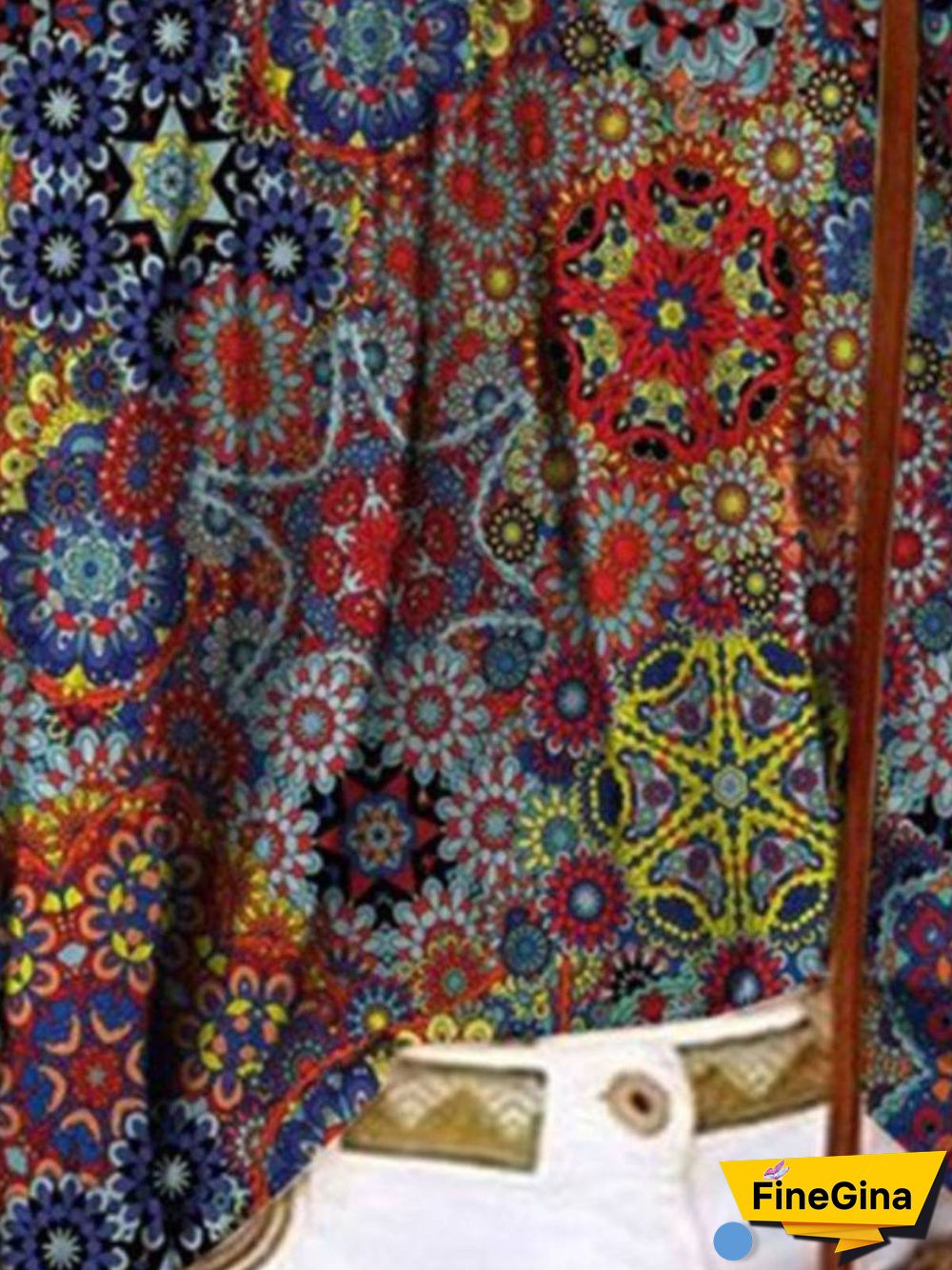 Round Neck Painted Short Sleeve Tops