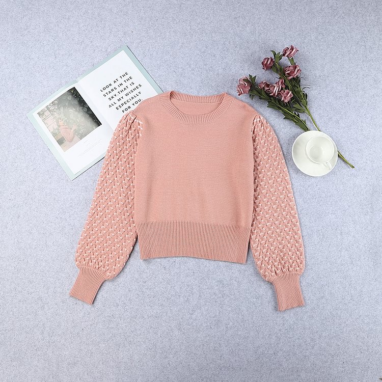 New round neck short sweater for women to wear in autumn and winter.