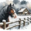 Winter Horse-11CT Stamped Cross Stitch 40*40cm/15.75*15.75in tapestrymarket