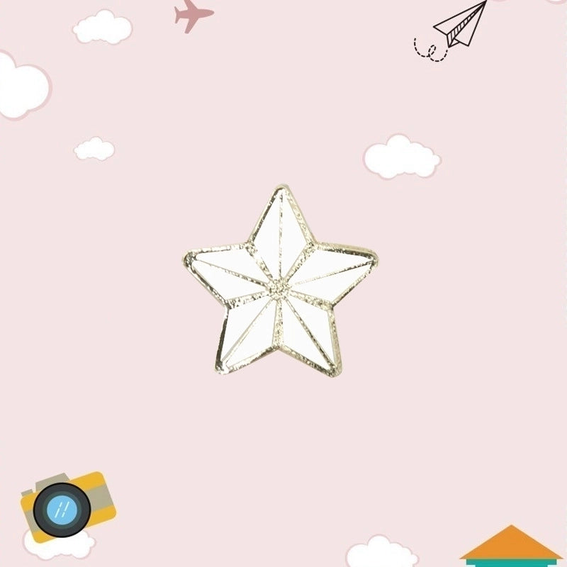 5 Pieces Cute Pin Geometric Rainbow Heart Shape Alloy Enamel Women’S Brooches