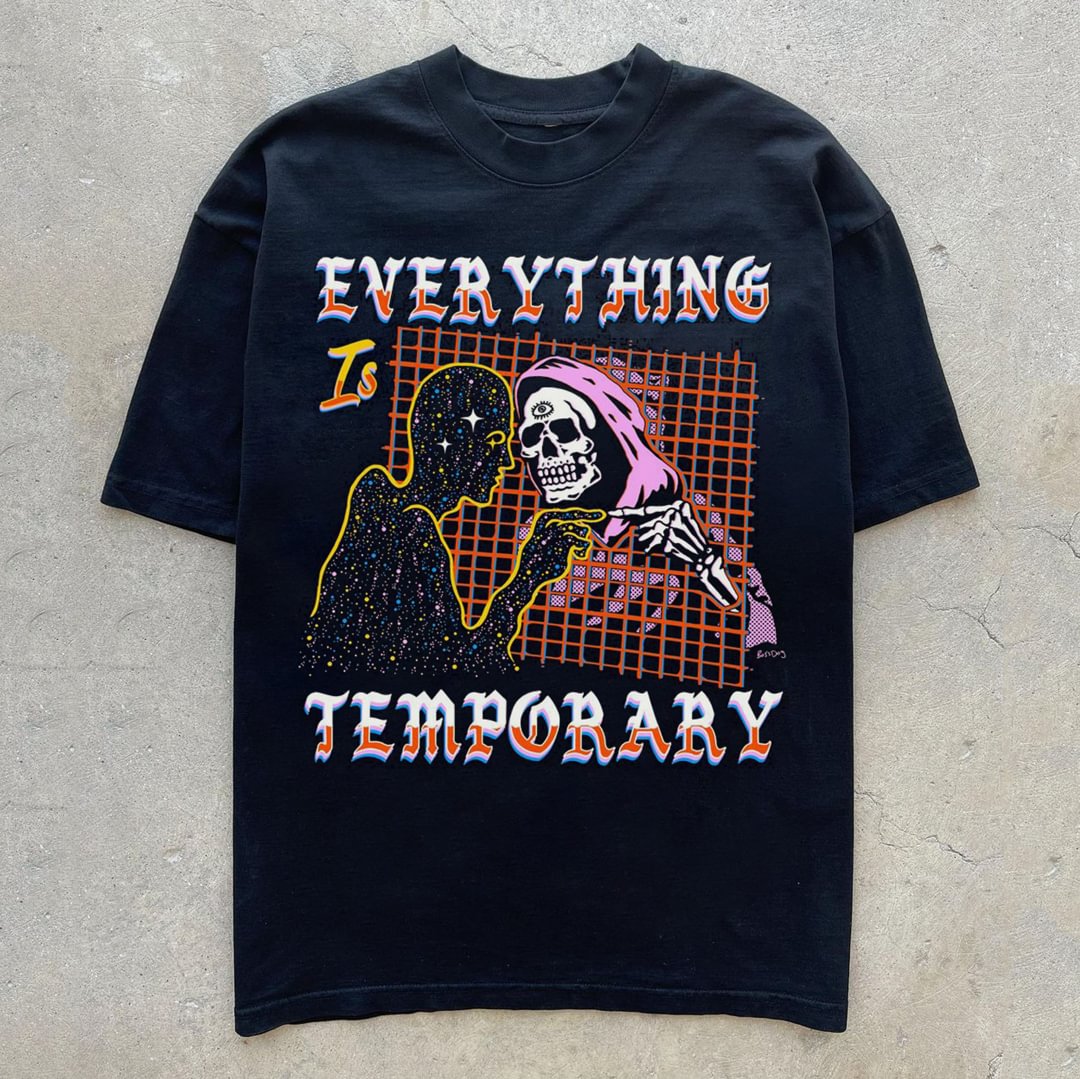 Men's Every Thing Temporary Skull Print T-Shirt