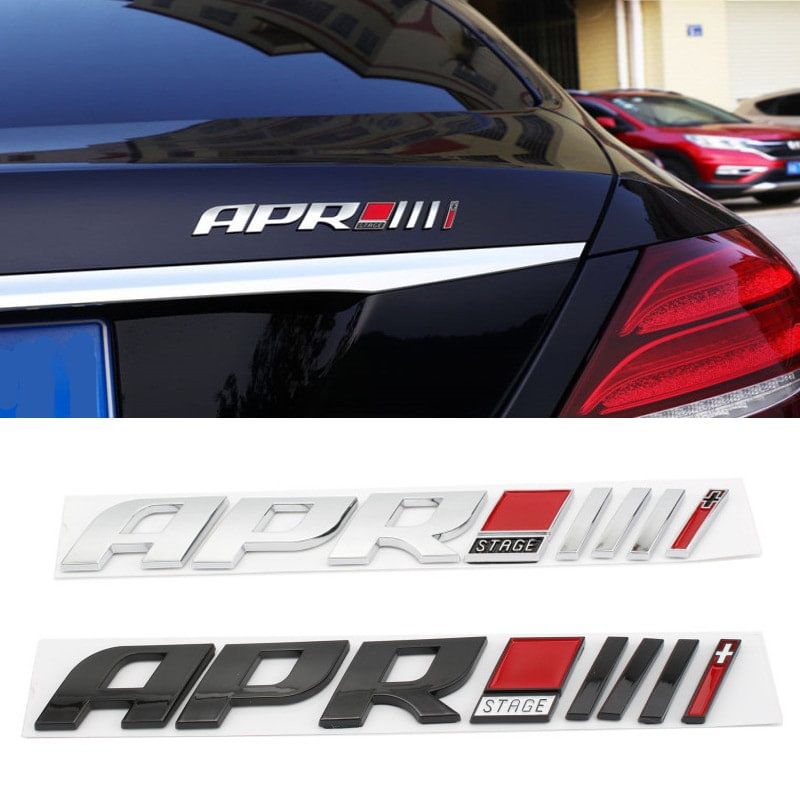 APR III 3+ For VW Audi Badge Emblem Chrome Logo Car Sticker R8 RS A3 A4 Q5 Golf voiturehub dxncar