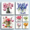 Flowers Full 18CT 2 Strands DIY Stamped Cross Stitch Kits for Beginners Adults Home Wall Decor Cross Stitch Art and Crafts Kits 25x25cm