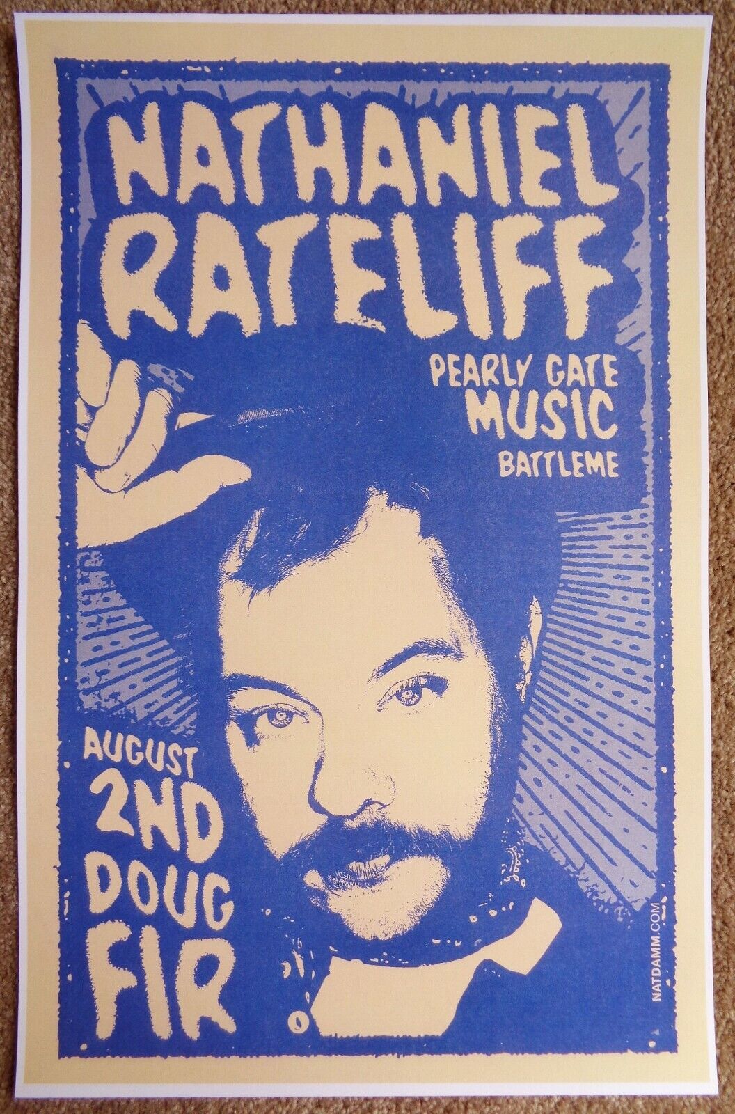 NATHANIEL RATELIFF 2010 Gig POSTER Portland Oregon Concert