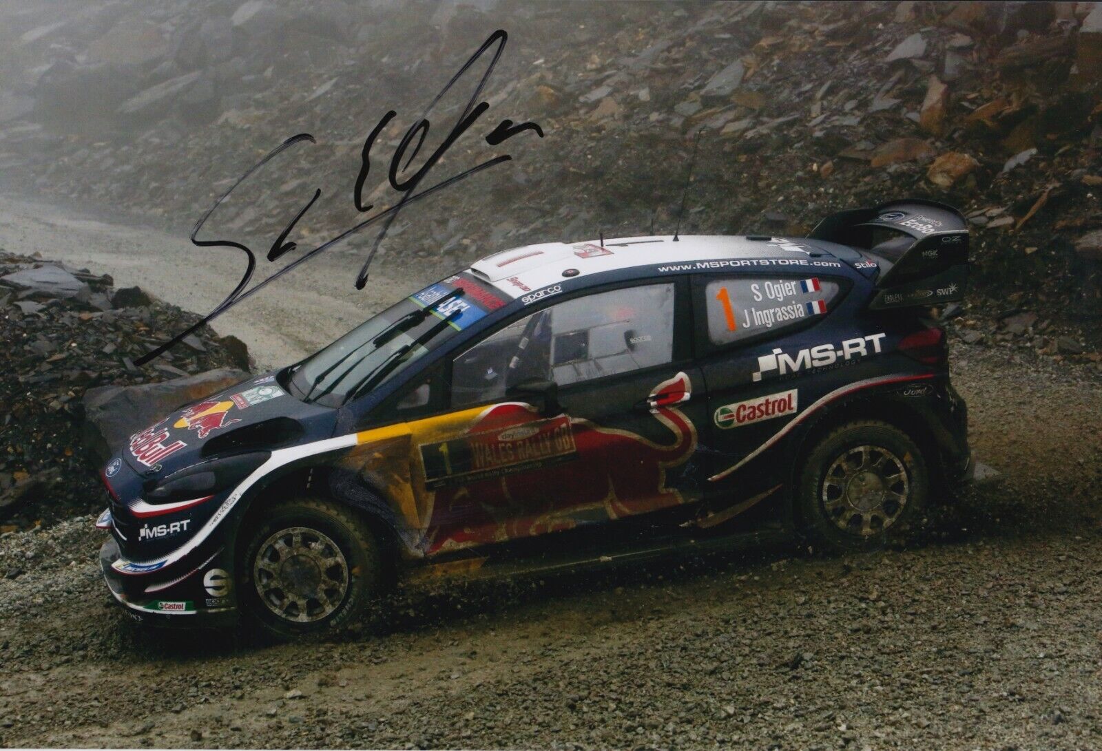 Sebastien Ogier Hand Signed 12x8 Photo Poster painting - Ford Rally Autograph 3.