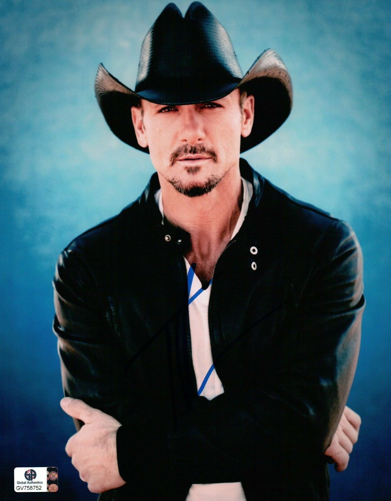 Tim McGraw Hand Signed Autographed 8x10 Photo Poster painting Sexy Wearing Black GA 758752