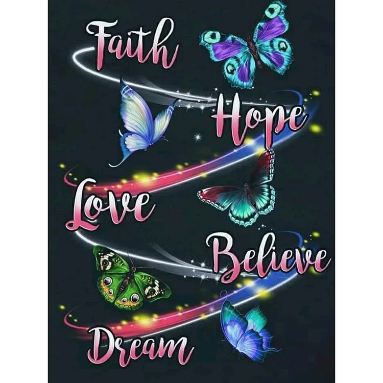 Inspirational Words 30*40CM (Canvas) Full Round Drill Diamond Painting gbfke