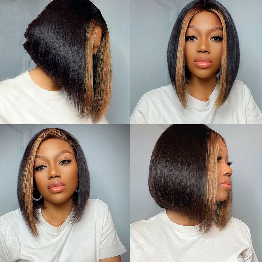 Black Women's Fashion Simple High-gloss T-zone Lace Wig
