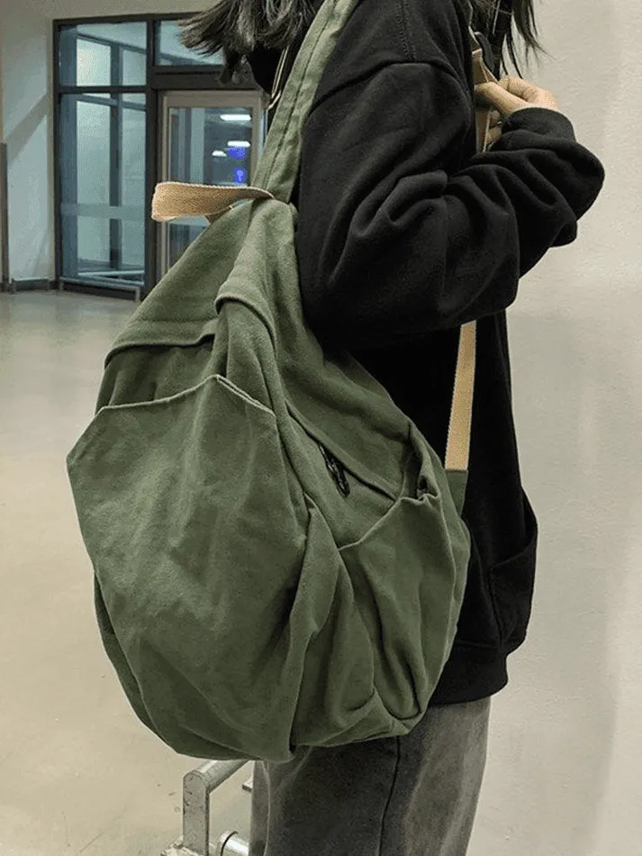 Brownm Vintage Wash College School Backpack