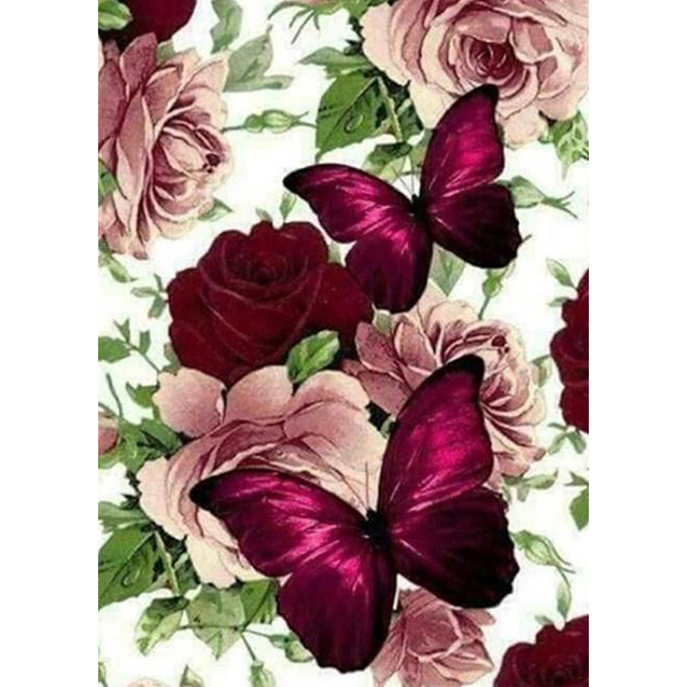 

Flower Butterfly - 14CT Stamped Cross Stitch - 46*36CM, 501 Original