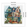 Blue Flower House-14CT Stamped Cross Stitch 50*50cm/19.69*19.69in