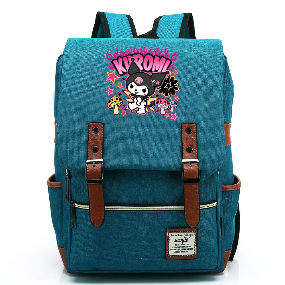 Mayoulove Kuromi Backpack Lightweight Design with Multiple Pockets for School Use-Mayoulove
