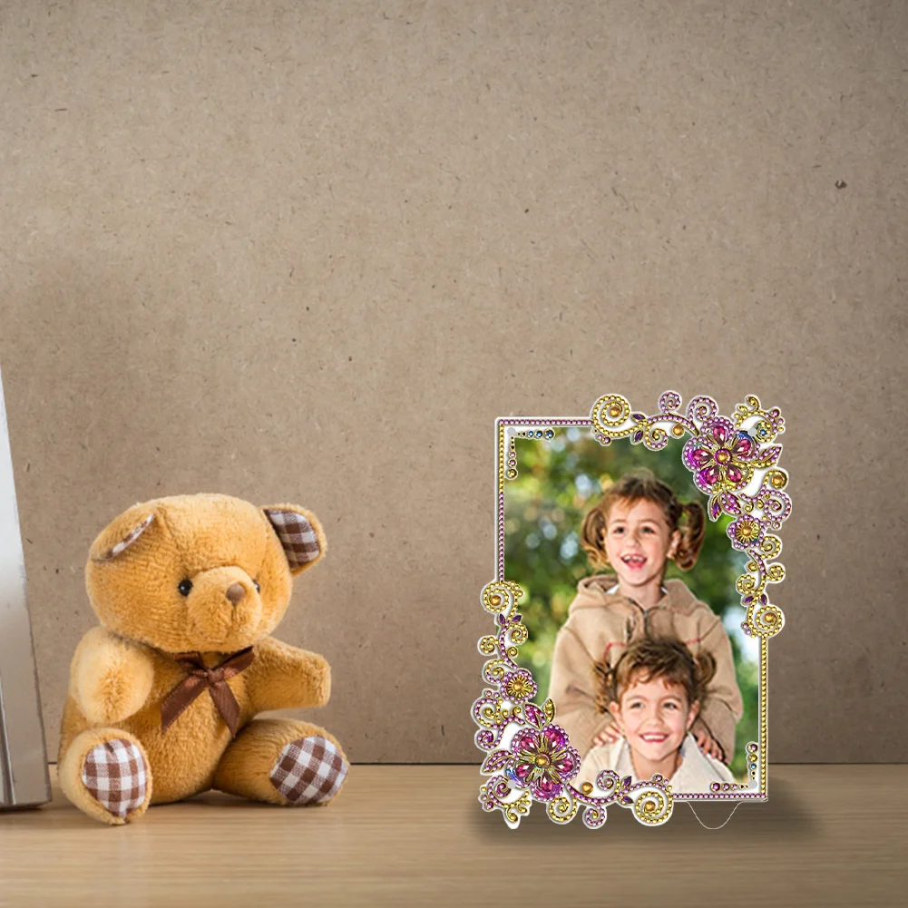 DIY Floral Special Shape Diamond Painting Photo Frame Kits Bedroom Table Decor