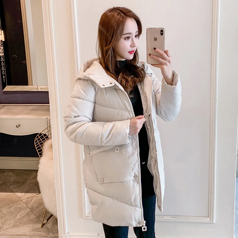 Woherb 2024 Autumn And Winter Korean New Version Of Thick Down Padded Jacket Padded Coat Female Long Padded Jacket Ins Bread Suit-Outfit Ideas