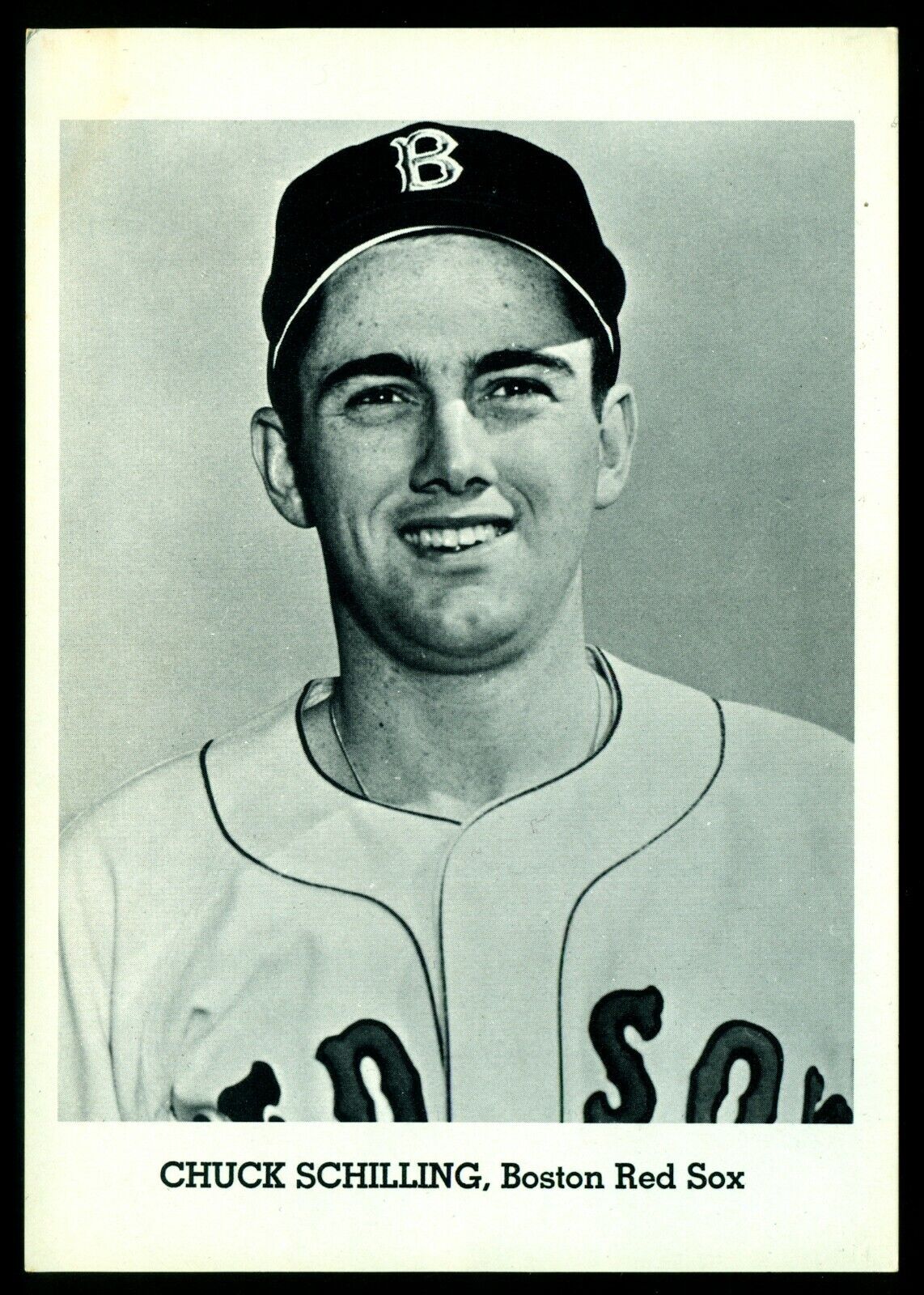 Original 1960's Chuck Schilling BOSTON RED SOX Team Issue B&W Photo Poster painting #3 sz 5X7