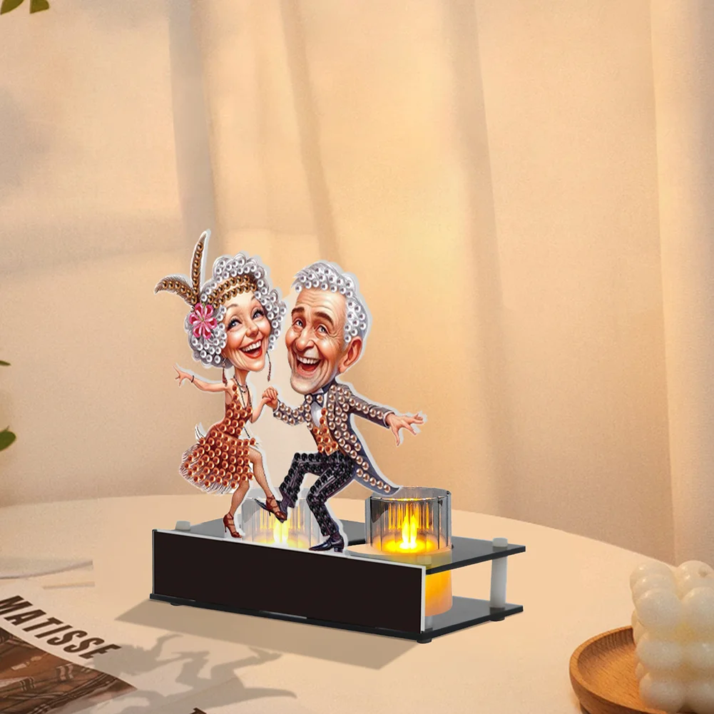 DIY Old People Diamond Painting Candle Holder Ornaments Aromatherapy Candle Holder