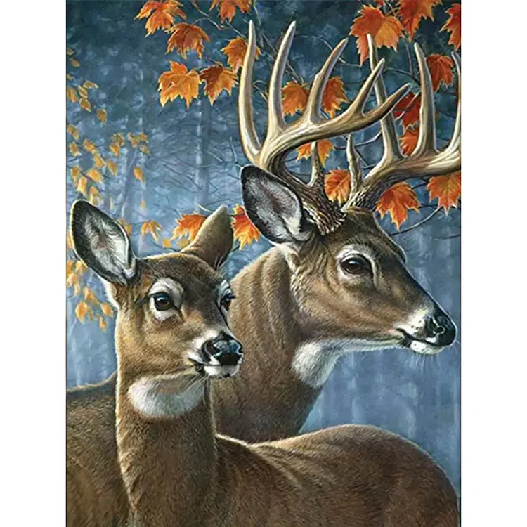 Elk 30*40CM (Canvas) Full Round Drill Diamond Painting gbfke