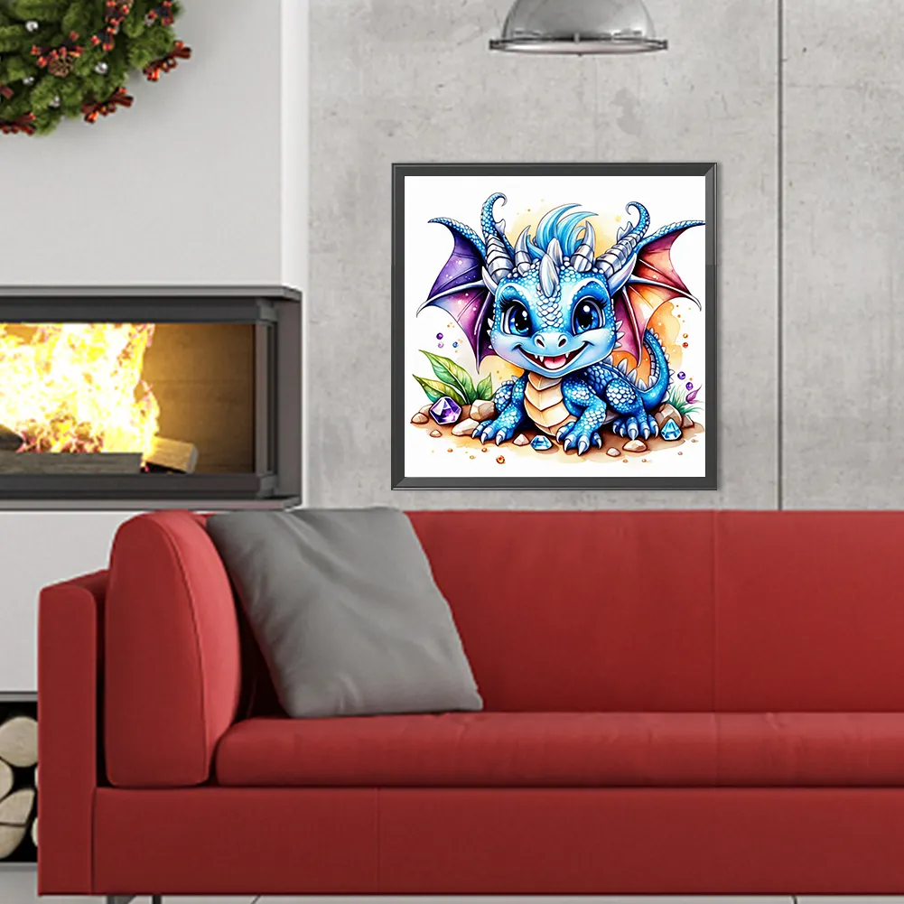 Full Round Diamond Painting 40*40cm - Gem Happy Dinosaur