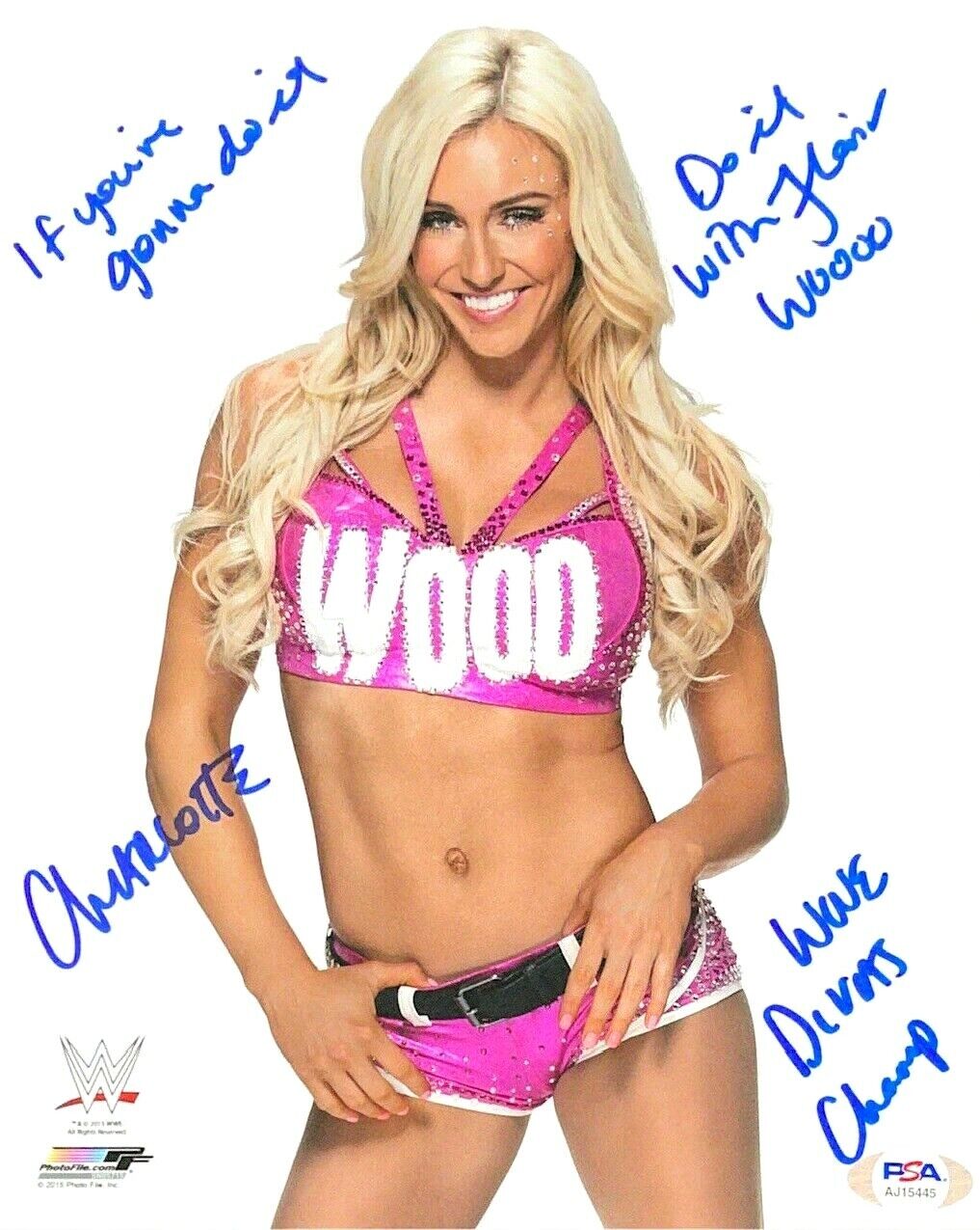 WWE CHARLOTTE FLAIR HAND SIGNED AUTOGRAPHED 8X10 Photo Poster painting WITH PROOF AND PSA COA 11