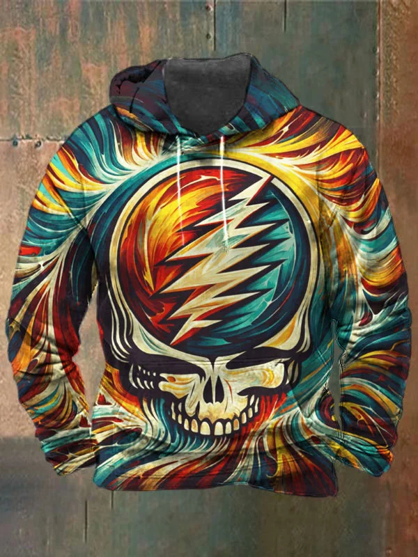 Unisex Skull Print Heavyweight Hoodies