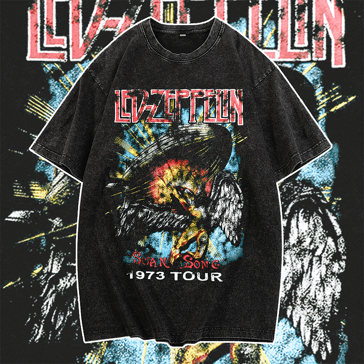 Davidhawaii100% Cotton Casual Eye-Catching Fashion Rock Zeppelin Tee - 100% Cotton