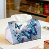 Blue Butterfly DIY PULeather Diamond Painting Tissue Box for Adults Beginners Gem Art Painting Napkin Holder for Living Room Bedroom Bathroom Table Decor
