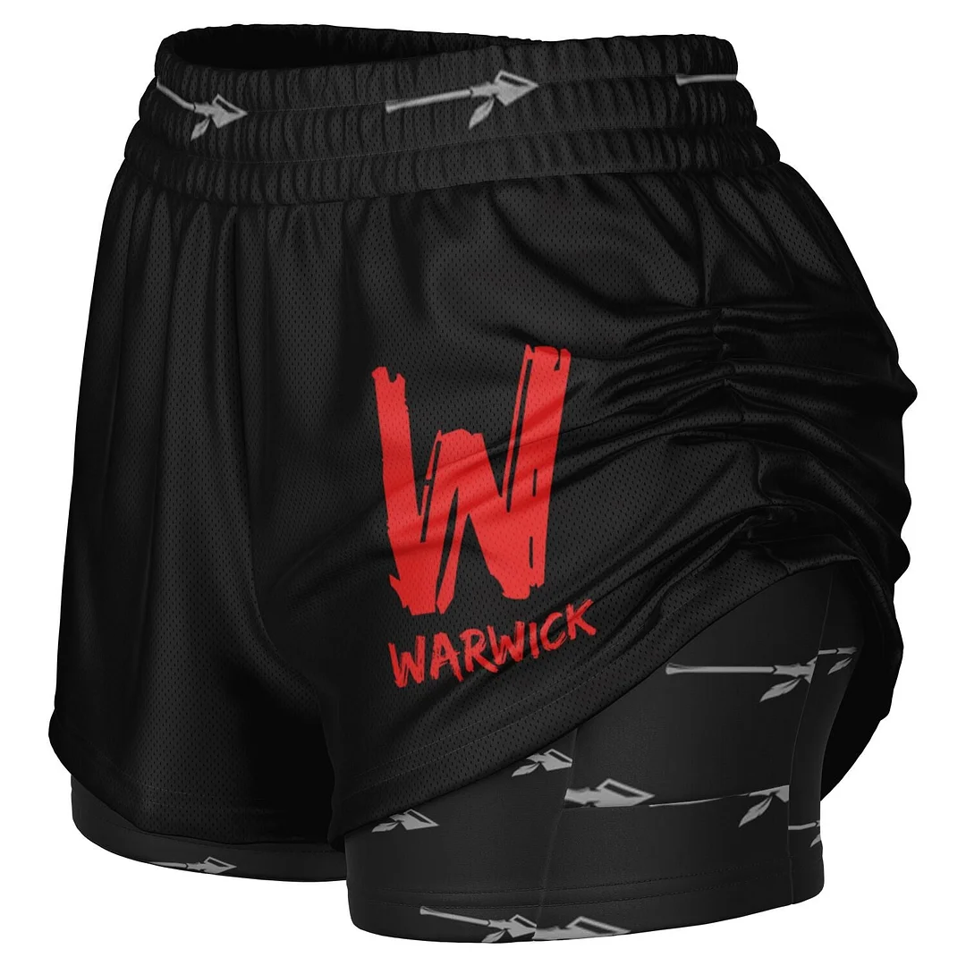 Warwick Warriors Women's 2-in-1 Shorts - AOP