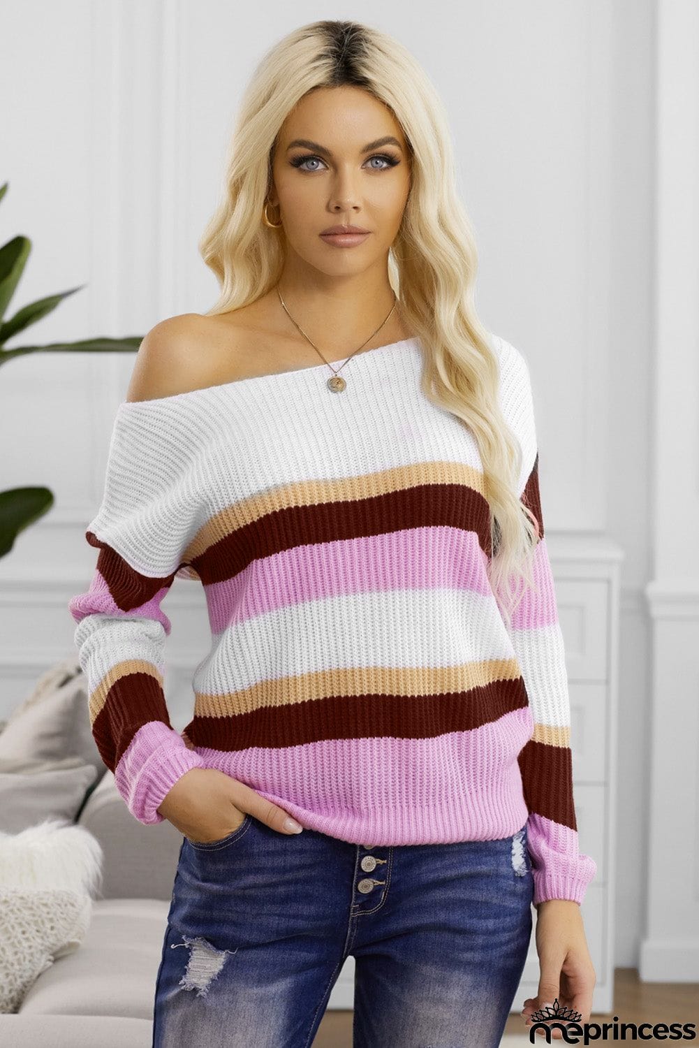 Color-lump Patchwork Sweater