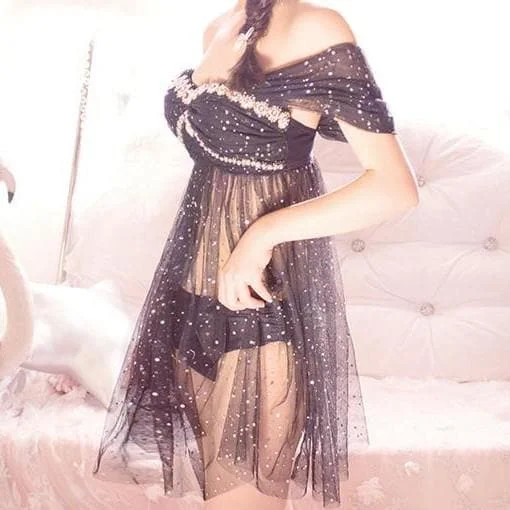 [Reservation]Sweet Crystal Lace Tulle Swimsuit Dress SP1812051