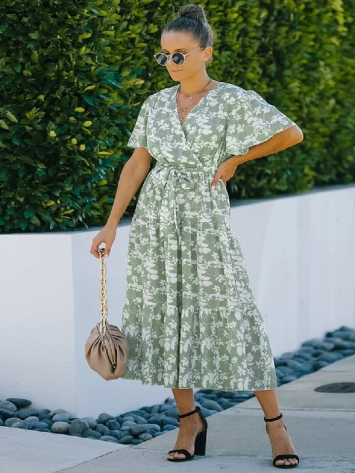 Floral Fashion Chiffon Dress | EGEMISS