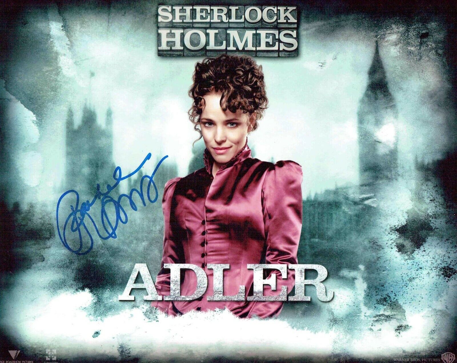 Rachel McADAMS SIGNED 10x8 Photo Poster painting AFTAL Autograph COA Sherlock HOLMES Adler