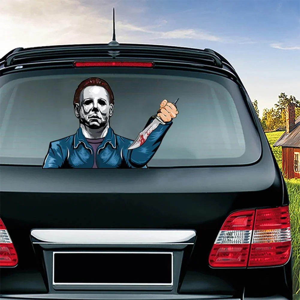 Halloween Horror Car Stickers Removable Rear Windshield Decals Decoration