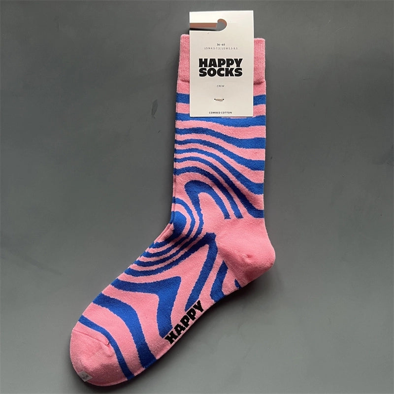 Women’s Vacation Minimalist Polka Dots Cotton Crew Socks A Pair