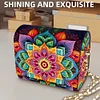 (US Local)DIY Mandala Diamond Art Wooden Coin Pouch with Chain 5D Diamond Painting Purse