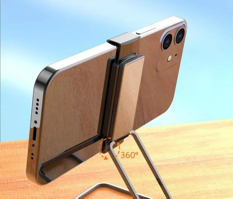 360 Degree Rotating Mobile Phone Holder Multifunctional Metal Foldable Mobile Phone Holder