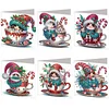 6PCS DIY Diamond Art Greeting Cards Christmas Gnome Congratulations Cards & Gift