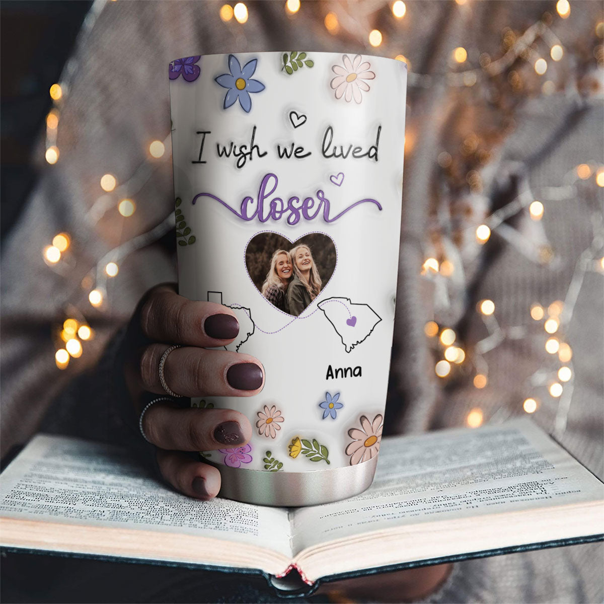 Loveyoufancy I Wish We Lived Closer Custom Photo - Personalized Custom 3D Inflated Effect Tumbler