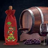 2pcs Christmas Diamond Art Linen Wine Gift Bag Diamond Painting Red Wine Bag Kit