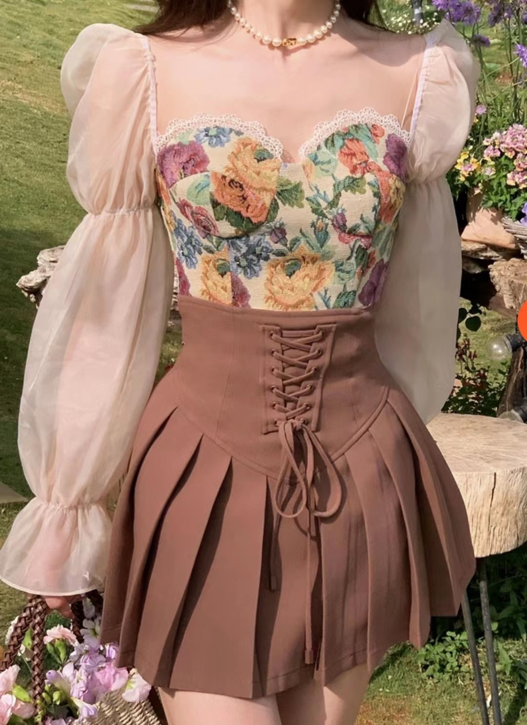 Luxury Bubble Pleat Skirt Set