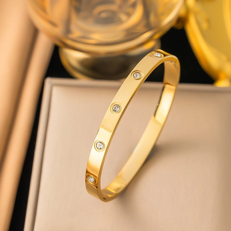 Sweet Solid Color Titanium Steel Stainless Steel Bracelets In Bulk