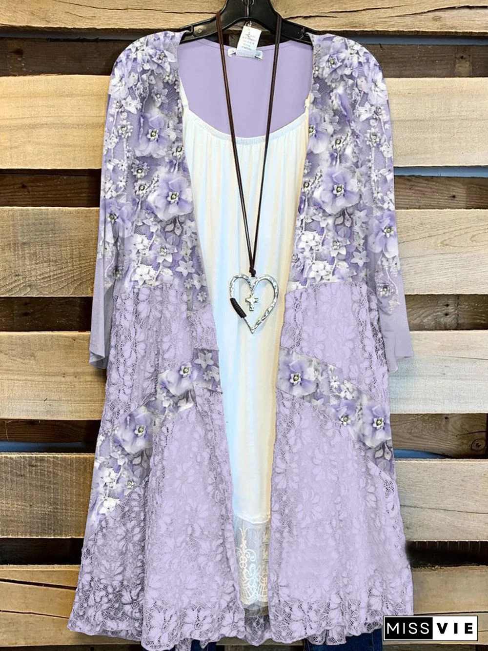 Women's Floral Printed Long Sleeve Stitching Cardigan